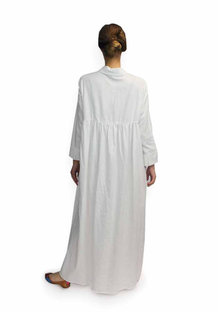 Safari Linen Dress White